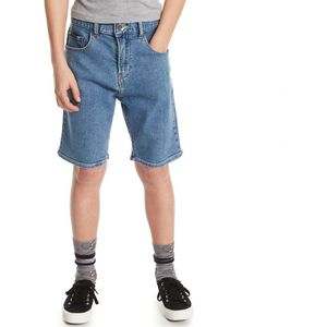 Quiksilver Bizon Iced Denim Shorts Blauw 12 Years Jongen