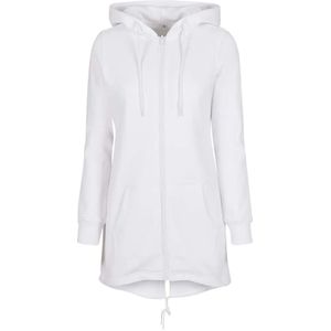 Build Your Brand Hoodie - Wit - Dames met Ritssluiting en Capuchon