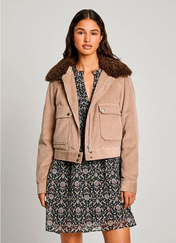 Pepe Jeansvoor vrouwen. PL402464 Candance beige jas (L), Casual, Katoen