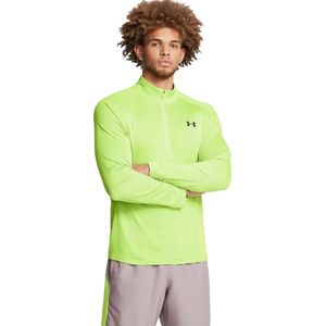 Under Armour Tech Textured Half Rits Lange Mouw T shirt Groen Man