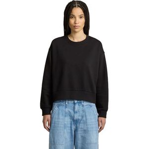 G-Starvoor vrouwen. D28736-D991-6484 Premium Core Cropped Los Sweatshirt (XS), Zwart, Casual, Katoen
