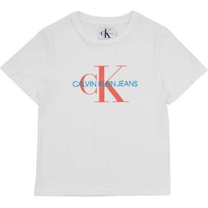 Calvin Klein Jeans Monogram Oco Regular T-shirt Wit 8 Years Meisje