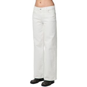 Stretchbroeken - Effen - Denim - Wide Leg - Mid Waist