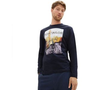 TOM TAILOR - 10668 - T-shirt - Sky Captain Blue - Katoen - Fotoprint