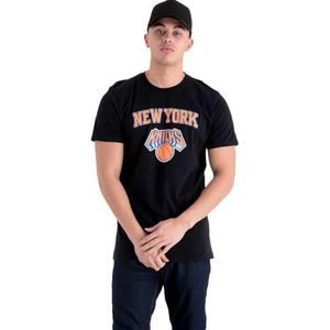 New Era Team Logo New York Knicks Short Sleeve T-shirt Zwart S Man