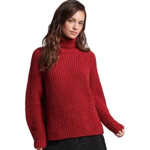 Superdry Slouchy Stitch Roll Neck Sweater Rood M Vrouw