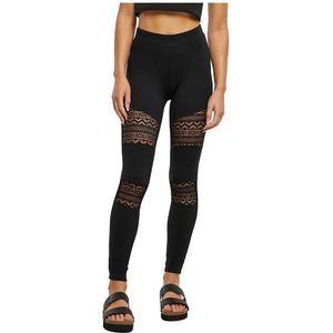 Urban Classics Crochet Lace Inset High Waist Leggings