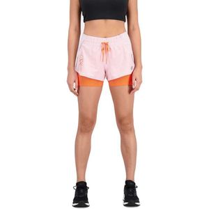 New Balance Printed Impact 2 In 1 Shorts Roze L Vrouw