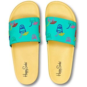 Happy Socks Pool Slider Lemonade Slippers