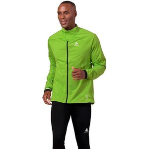 Hardloopjack Odlo Men Jacket Zeroweight Pro Warm Lime Green Black