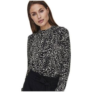 Only New Mallory All Over Print Woven Long Sleeve Blouse Zwart 42 Vrouw