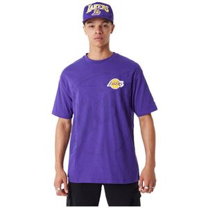 New Era Nba Logo Os Los Angeles Lakers Short Sleeve T-shirt Paars XL Man
