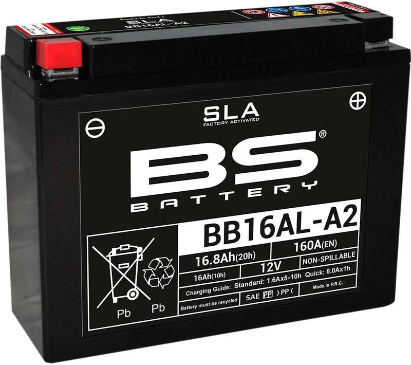 Bs Battery - Bb16al-a2 - Accu - Zwart - AGM