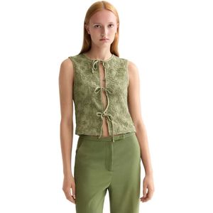 Scotch & Soda Bow Closure Structured Mouwloze Blouse
