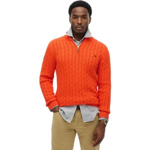 Superdry - Classic Cable - Trui - Halve Rits - Relaxte Pasvorm - 100% Biologisch Katoen