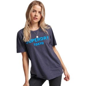 Superdry Vintage Stack Graphic Short Sleeve T-shirt Blauw M Vrouw