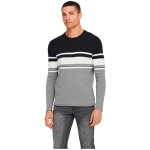 ONLY & SONS Gestreepte Trui ONSNIGUEL Donkerblauw