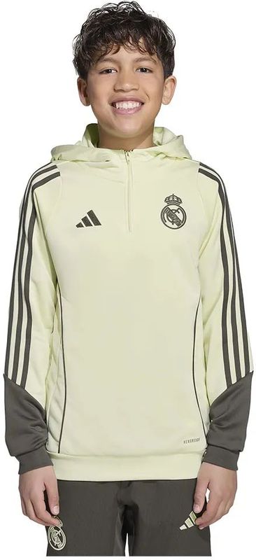 adidas - Real Madrid - Hoodie - Lichtgroen Grijs - 100% Gerecycled Polyester, AEROREADY Technologie