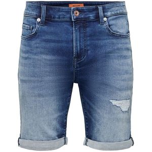 Only & Sons Ply Dark Des Jog 5150 Denim Shorts Blauw 2XL Man