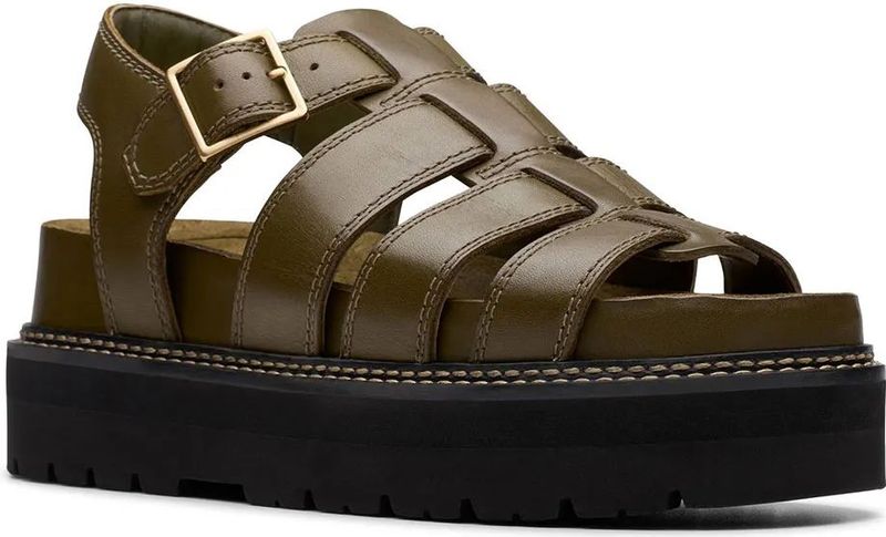 Orianna Twist - Sandalen - Donker Olijf - Leer - EVA Zool