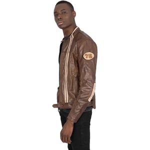 By City 70s Geperforeerd Leer Jas