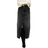 Superdryvoor vrouwen. W7210339A Maxirok zwart (26), Casual, Katoen, Denim