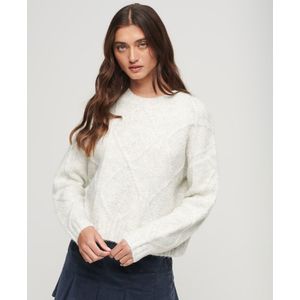 Superdry Chunky Cable Turtle Neck Sweater Grijs L Vrouw