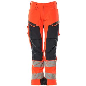 Mascot - Accelerate Safe Broek - Hi-Vis Rood/Donkermarine - Stretchstof - Kniezakken