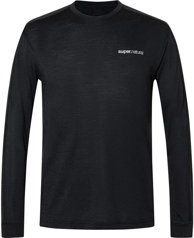 super.natural - ALARM RUNNING LS - Longsleeve Shirt - Zwart - Merino