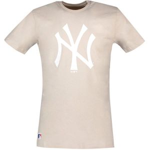 New Era Mlb Seasonal Team Logo New York Yankees Short Sleeve T-shirt Beige S Man