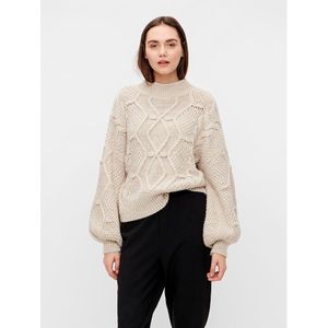 Object Kamma Cable O Neck Sweater Beige XL Vrouw