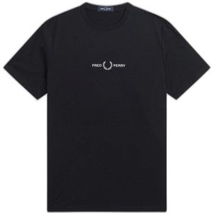 Fred Perry Embroidered Short Sleeve T-shirt Zwart M Vrouw