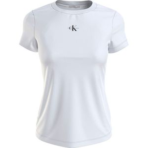 Calvin Klein Jeans Micro Monologo Slim Fit Short Sleeve T-shirt Wit S Vrouw