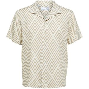 Selected Regular Tyler Short Sleeve Shirt Beige 2XL Man