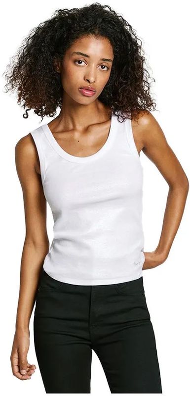 Pepe Jeans - Lacey - Tanktop - Grijs (Zilver) - Geribbelde Stof