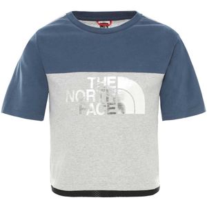 The North Face Cropped Short Sleeve T-shirt Blauw,Grijs XL