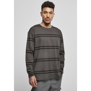 Urban Classics Oversized Striped Long Sleeve T-shirt Zwart XL Man