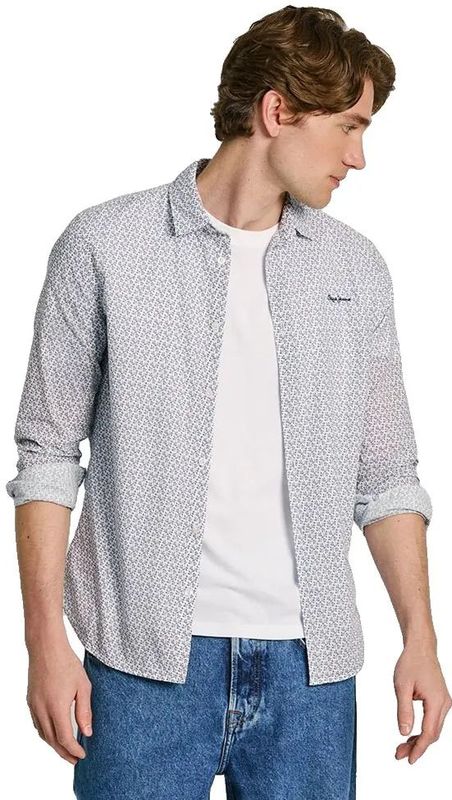 Pepe Jeansvoor mannen. PM308739 Groot blauw shirt (L), Casual, Katoen, Lange mouwen