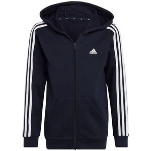 Adidas 3s Fleece Full Zip Sweatshirt Blauw 15-16 Years Meisje