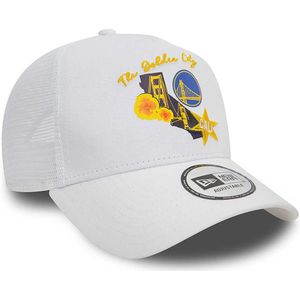 New Era Nba Team Logo Golden State Warriors Trucker Cap Wit  Man