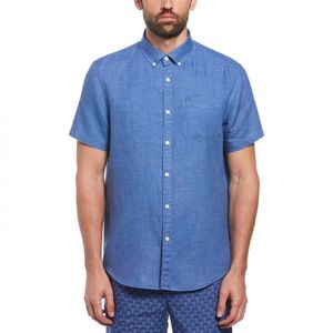 Original Penguin Delave Linen With Pocket Overhemd Met Korte Mouwen