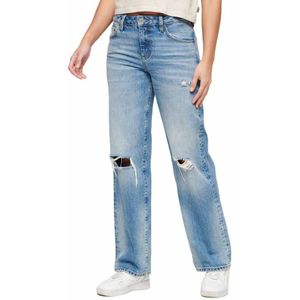 Superdry Mid Rise Wide Leg Jeans Blauw 32 / 32 Vrouw