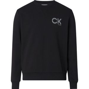 Calvin Klein Striped Chest Logo Sweatshirt Zwart L Man
