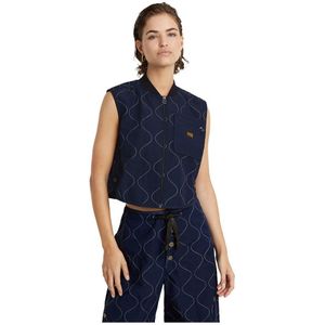 G-star Quilted Vest Blauw S Vrouw