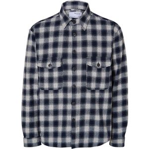 Selected Loosemason-flannel Long Sleeve Shirt Blauw XL Man