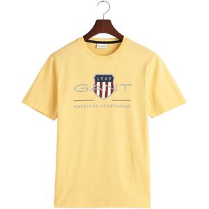 Gant Reg Archive Shield Short Sleeve T-shirt Geel M Man