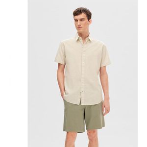 Selected Regnew Short Sleeve Shirt Beige 2XL Man