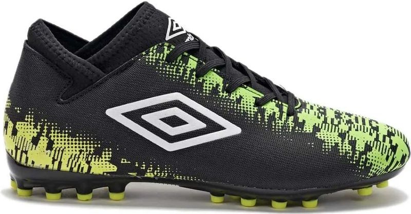 Umbro - Formation II FG - Voetbalschoenen - Zwart - Wit - Groen - Veiligheidsgeel