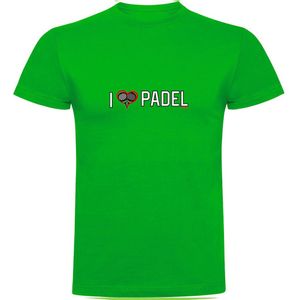 Kruskis I Love Padel Short Sleeve T-shirt Groen 3XL Man