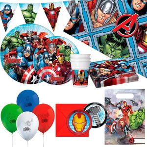 Procos Set Birthday Fiesta Avengers 64 Pieces Veelkleurig